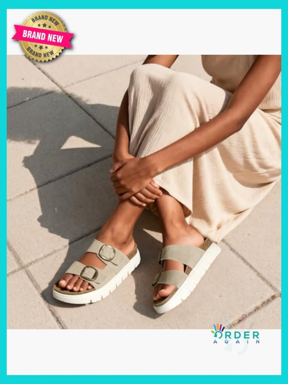 Womens Platform Sandals Wedge Chunky Heel Slip-on Comfort Slides Arch Support - Picture 3 of 7